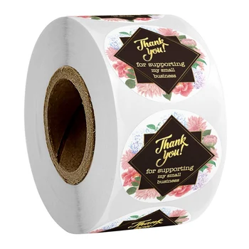 

Thank You For Supporting My Small Business Sticker Seal Labels Round Flower Design 500 Labels Sticker Per Roll For Stickers