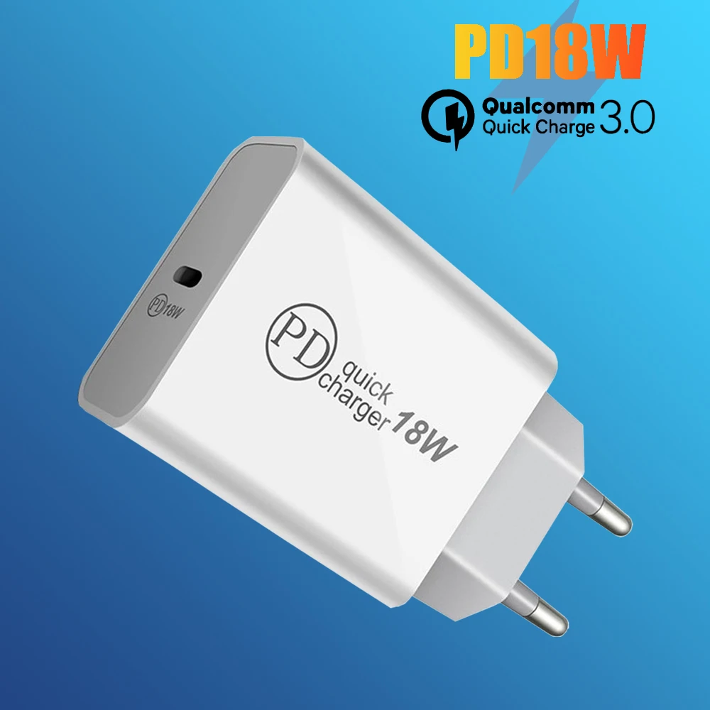 Быстрое зарядное устройство 3 0 PD Type C QC для iPhone 11 Pro Max iPad Air Samsung s10 plus 18W быстрое