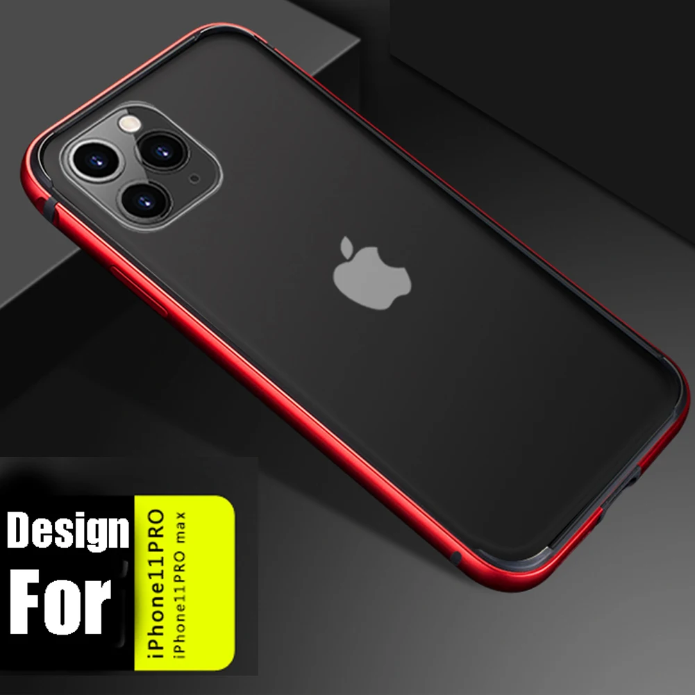 Red Для iPhone 11 Роскошный Алюминиевый металлический прочный защитный бампер чехол для iPhone 11 Pro Max зеленый покрытие Подушка бампер - Цвет: Red