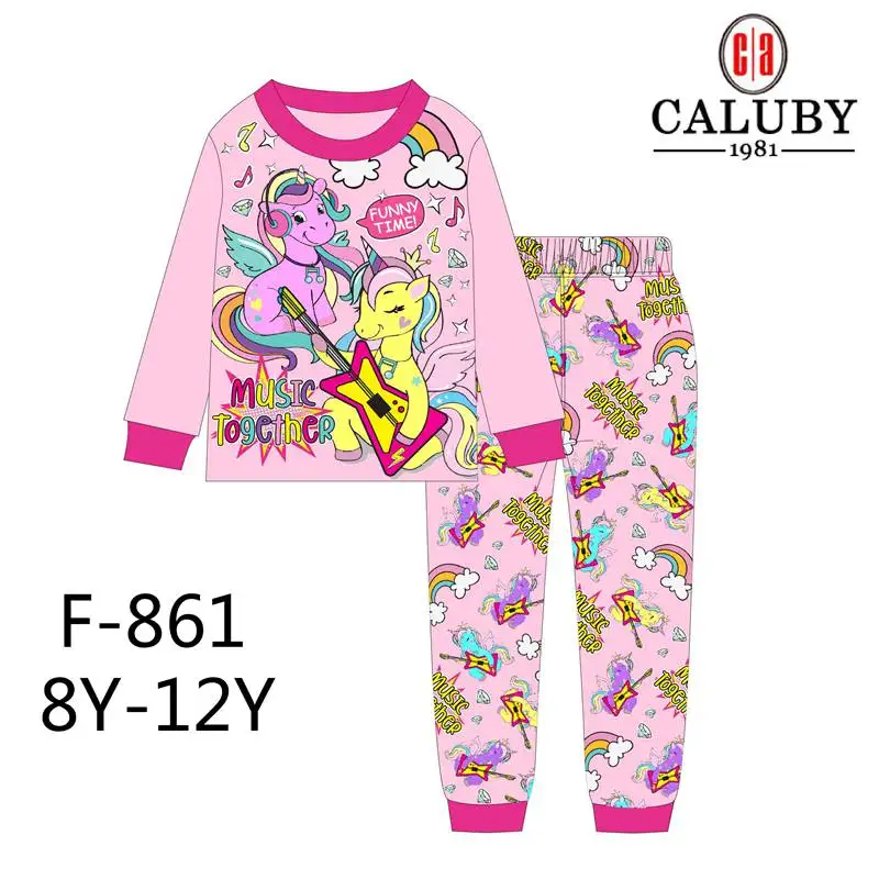 ; пижамные комплекты для девочек с изображением единорога; коллекция года; детская одежда с героями мультфильмов; детские весенние пижамные комплекты для От 8 до 12 лет; F-861 - Цвет: F861