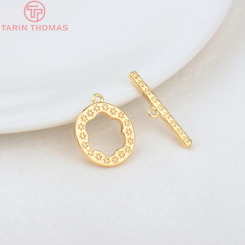 (3439)6 Sets 24K Gold Farbe Überzogene Messing Armband O Toggle Verschlüsse Hohe Qualität Diy Schmuck Machen Erkenntnisse Zubehör – Detail 5