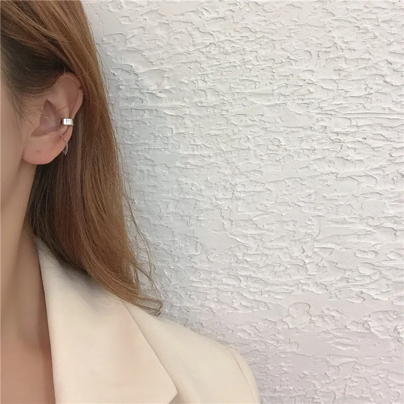 Simple Fashion Punk Style Earrings Chain Tassel Clip Ear Cuff For Women Jewelry Gift ear clip earrings clip earrings ear clip ear accessories