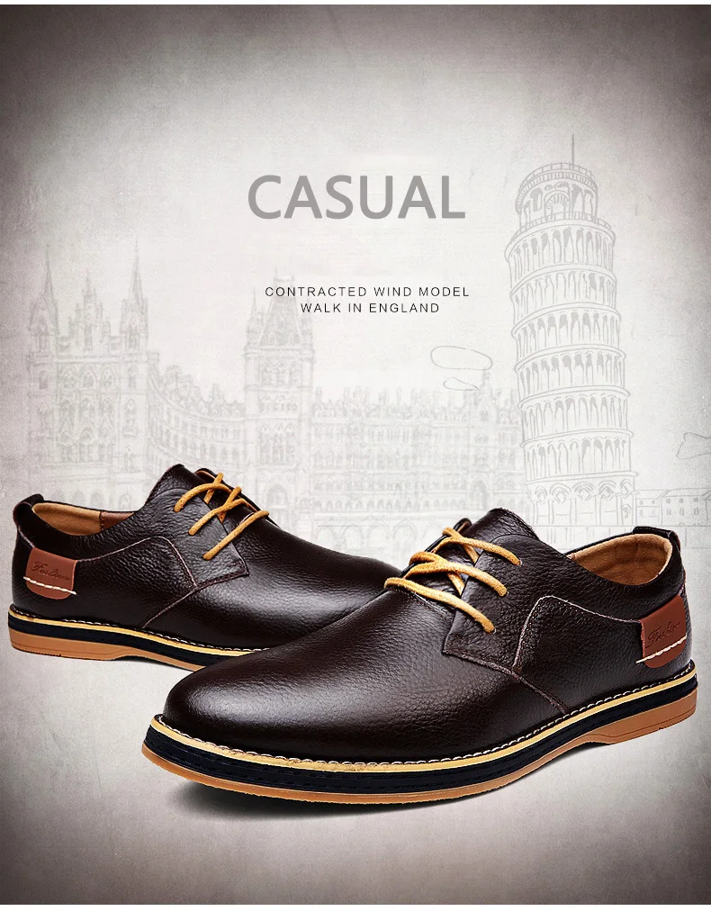Full Grain Leather Men Shoes Casual Classic leather shoes male Comfortable Footwear Oxford shoes for men flats Big Size 38-48