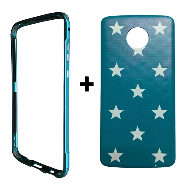 green and star Бампер для moto rola moto Z4 совместимый moto Mods Алюминиевый металлический противоударный чехол-бампер для moto Z4 - Цвет: green and star