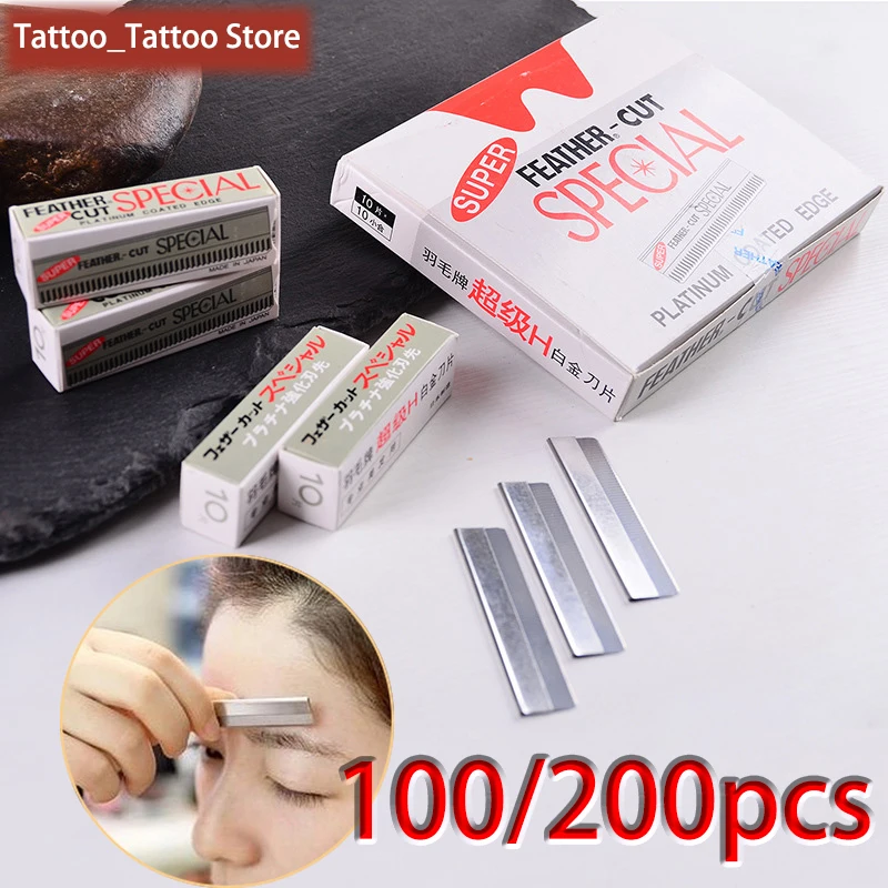 

100pcs/1Pack Eyebrow Trimmer Razor Blade Stainless Steel Microblading eyebrow Knife for Permanent Makeup Brow Tattoo Beauty Tool