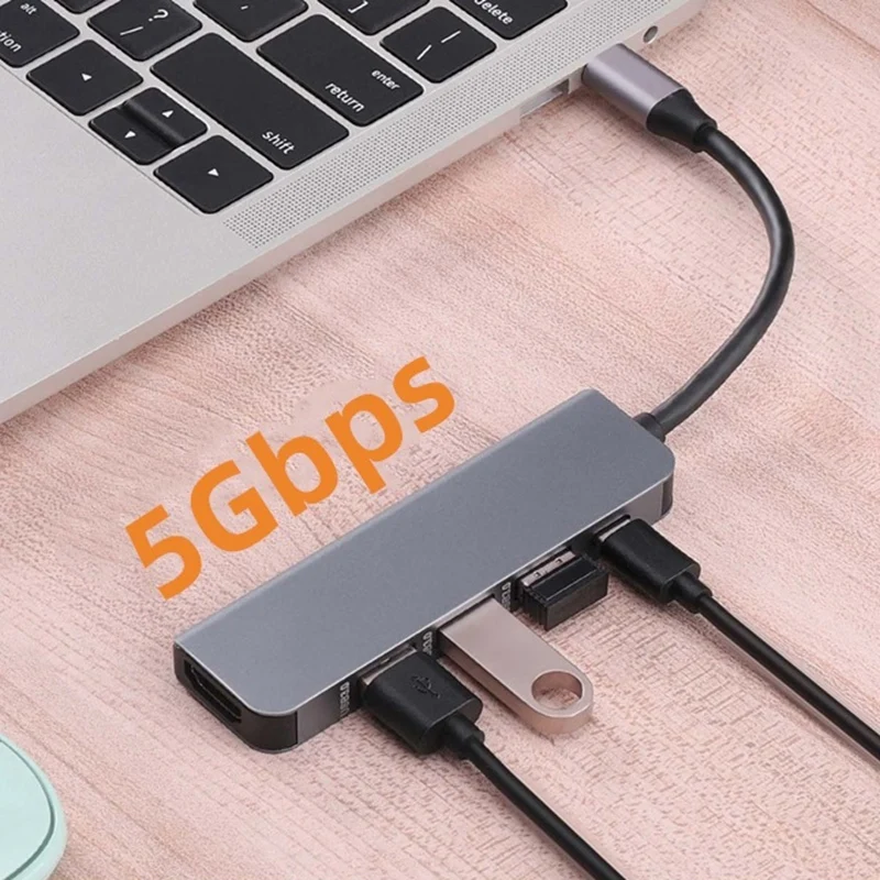 Typt-C type C концентратор USB C USB3.1 концентратор с HDMI 5 в 1 комбинированный концентратор с 2 USB3.0 портами SD TF кардридер USB адаптер