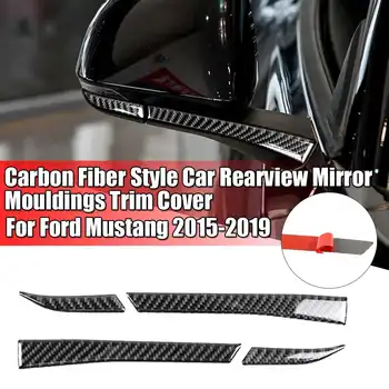 

NEW Carbon Fiber Style Car Rearview Mirror Mouldings Trim Cover For FordMustang 2015-2019