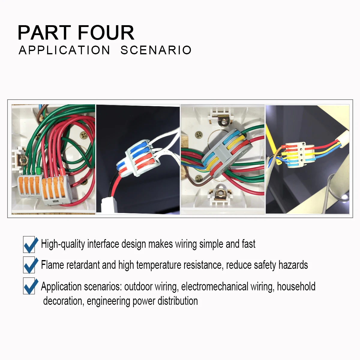 1 Input 2/3/4/5 Output Splitter Quick Spring Splicing Wire Connector Electric Cable Terminal Block Push In With Operation Lever