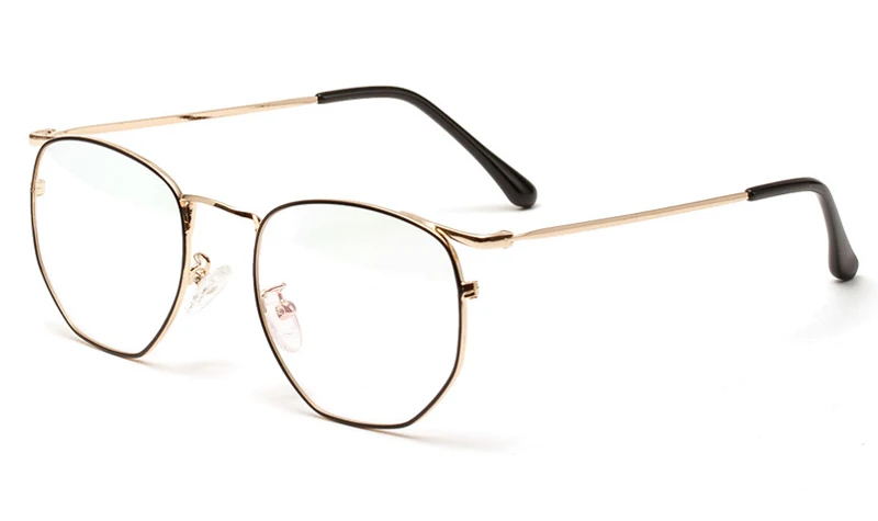 gold black frame Peekaboo, металлические очки по рецепту, Женская оправа, золотые аксессуары, круглые очки, оправа для мужчин, Ретро стиль, прозрачные линзы, подарочные товары - Цвет оправы: gold black frame