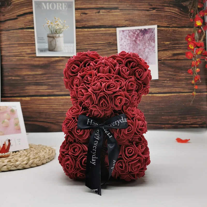 Gift Rose Bear Flower PE Bouquet Artificial Decor Valentine's Day Gifts 
