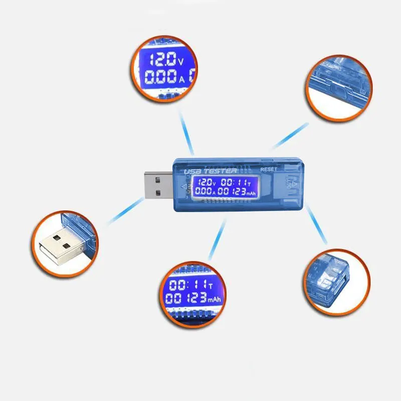 USB Вольт Ампер измеритель емкости тестер банк питания USB измеритель тока Банк питания зарядное устройство Доктор вольтметр напряжение амперметр