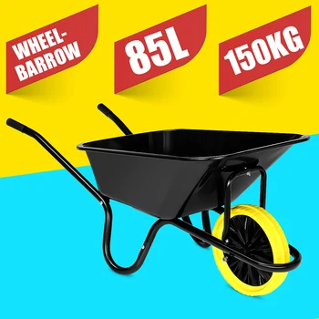 

85L 150kg Dump Wagon Wheelbarrow Garden Trolley Cart Frame Pneumatic Tub Wheel Utility Heavy Garden Load Tools for Dirt Plants