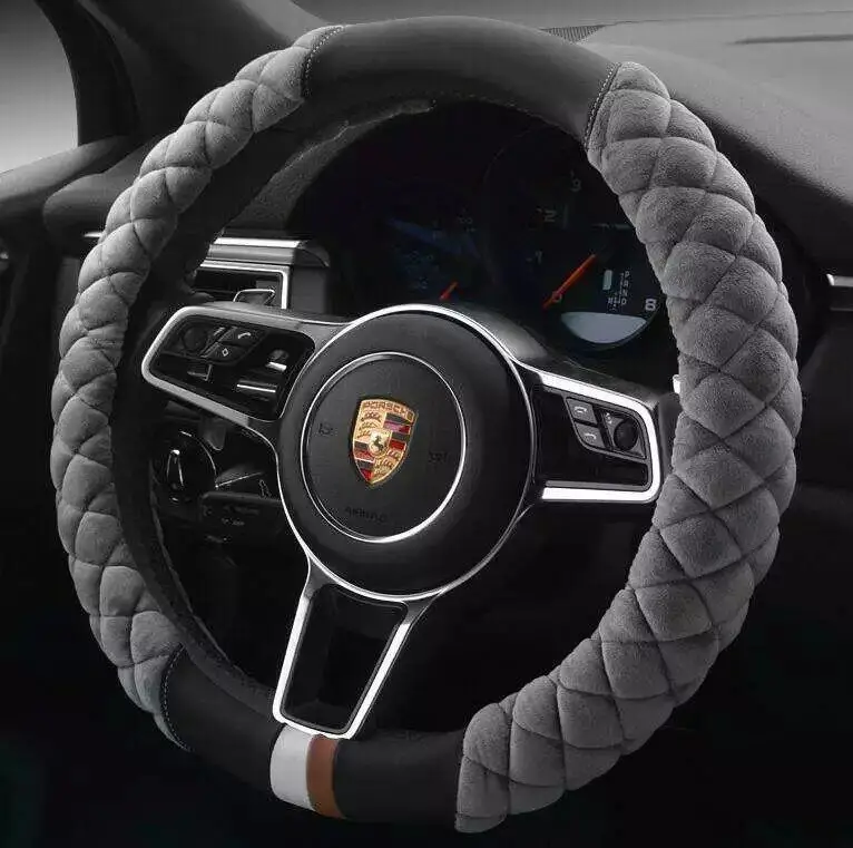 Автомобильные аксессуары Универсальный 1" чехол рулевого колеса автомобиля зимний теплый плюшевый чехол украшение салона автомобиля