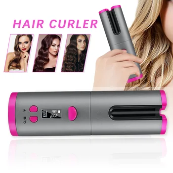

Cordless Electric Curling Roller Professional Ceramic Hair Waver Automatic Hair Curler for Curls Waves LCD Display Ceramic