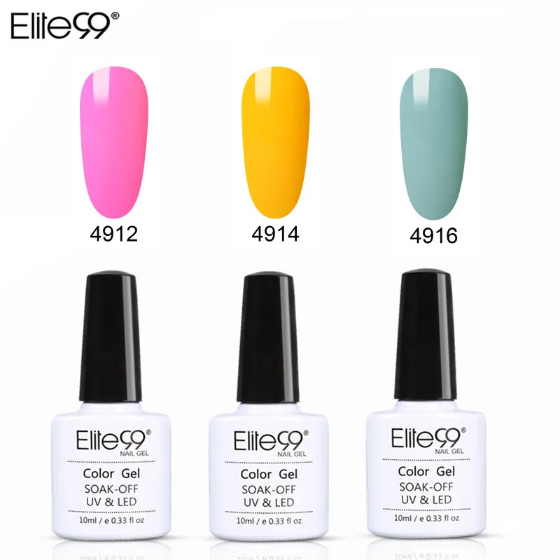 Elite99 наборы для ногтей гель 10 мл чистый цвет ногтей УФ светодиодный Гель-лак для ногтей долговечный Макарон замачивать Гель-лак