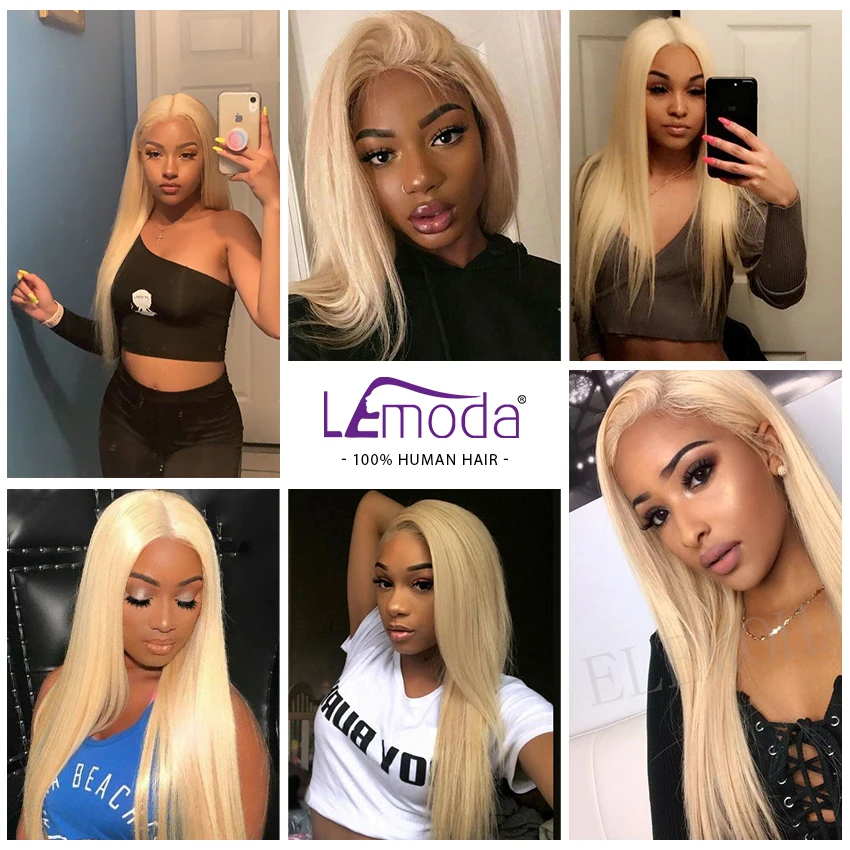 613 Blonde Bundles Brazilian Hair Straight Bundles 1/3/4 Bundle Deals Human Hair For Woman Remy Extensions Lemoda