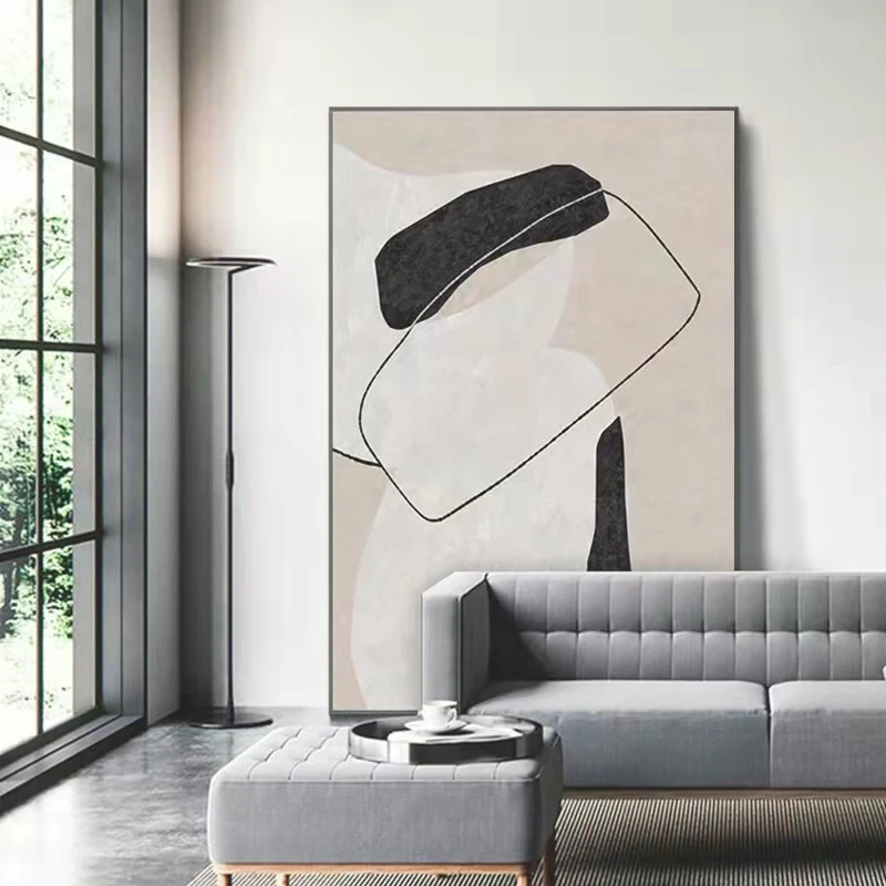 

Масляная живопись SY Pure ручной росписи, простая гостиная, большие напольные подвесные картины, серые домашние минималистичные декоративные картины