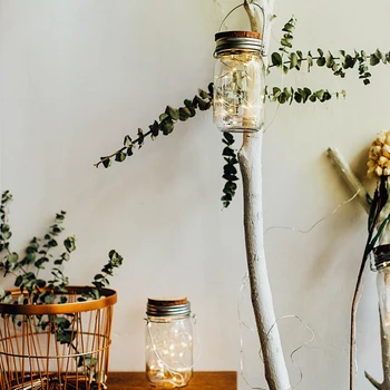 

Practical 30 LED Fairy String Light Classic Texture Creative Design Solar Mason Jar Bottle Lamp for Outdoor Wedding Decor