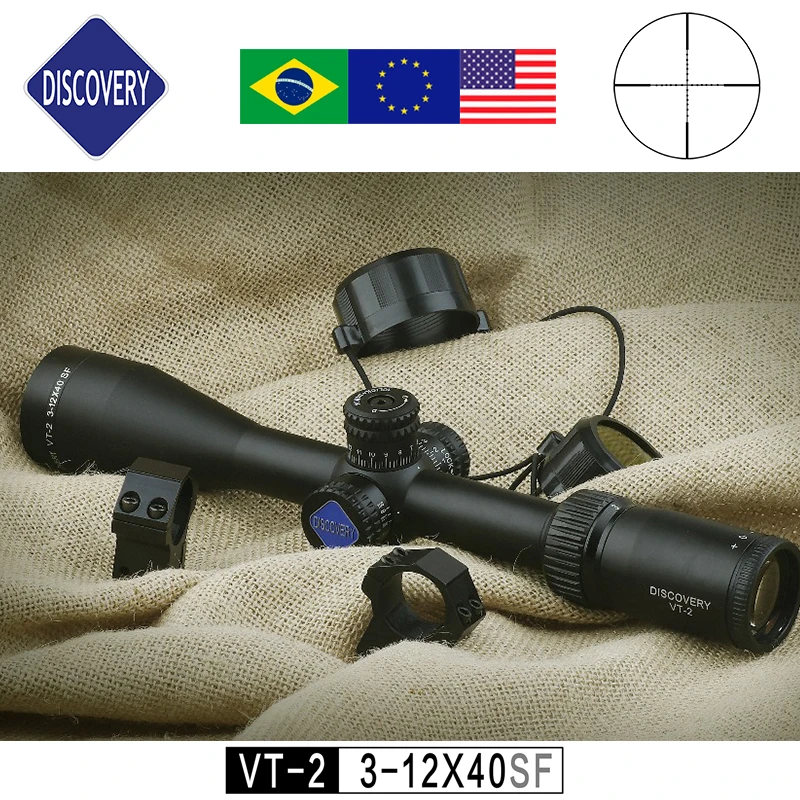 3-12 прицелы Discovery VT-2 3-12x4 0SF стеклянные гравированные боковые фокусы. 308