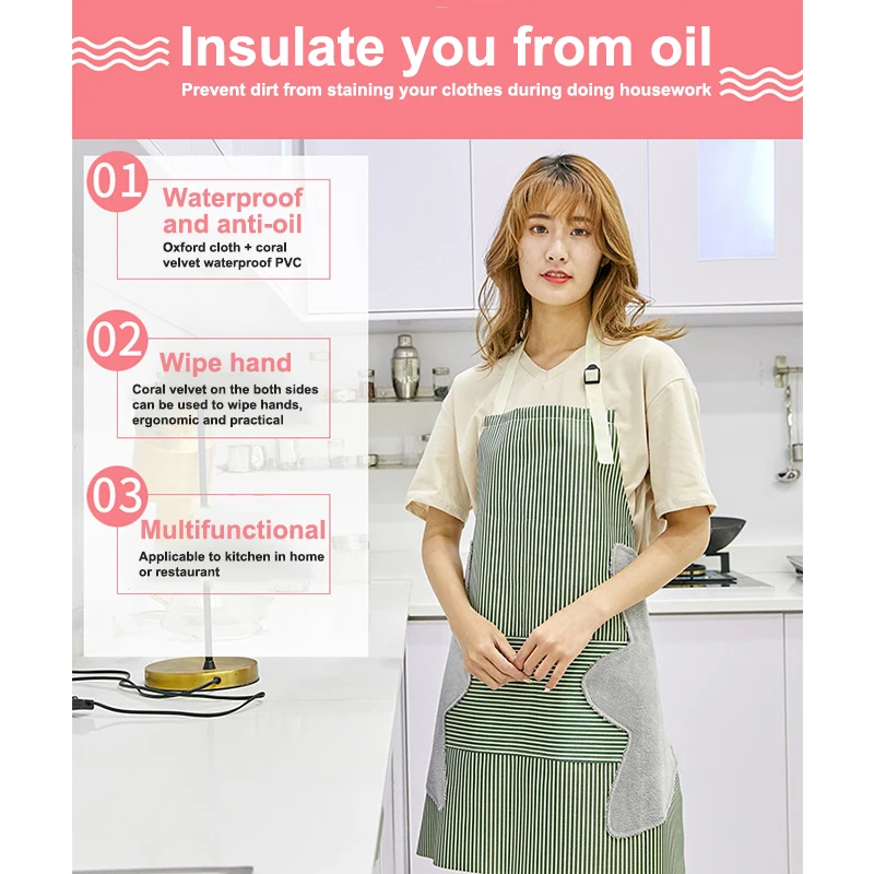 

New Fashion Waterproof Apron Kitchen Cooking Bib Chef Apron with Front Pocket Sleeveless Apron for Waiter Cafe Shop Hairdresser