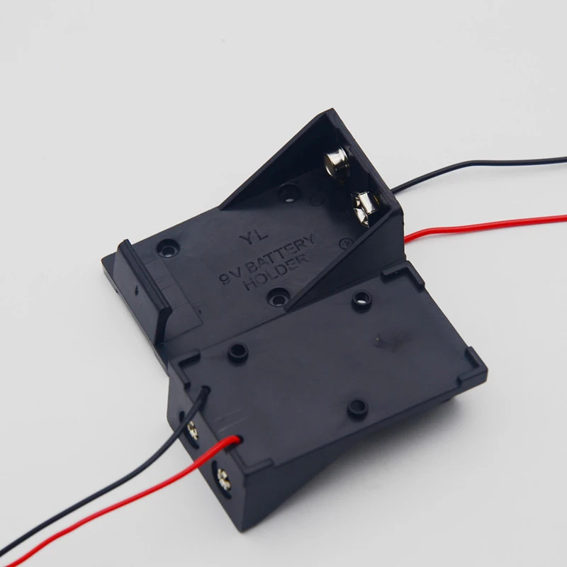 MasterFire 500개/세트 단일 슬롯 1 x 9V 배터리 클립 홀더 케이스 보관함 와이어 리드 포함 DIY 고품질