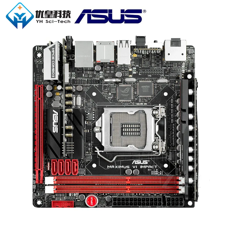 Asus Maximus VI Impact Intel Z87 Оригинальное используемое настольное гнездо для материнской платы LGA 1150 Core i7/i5/i3/Pentium/Celeron DDR3 Mini-ITX