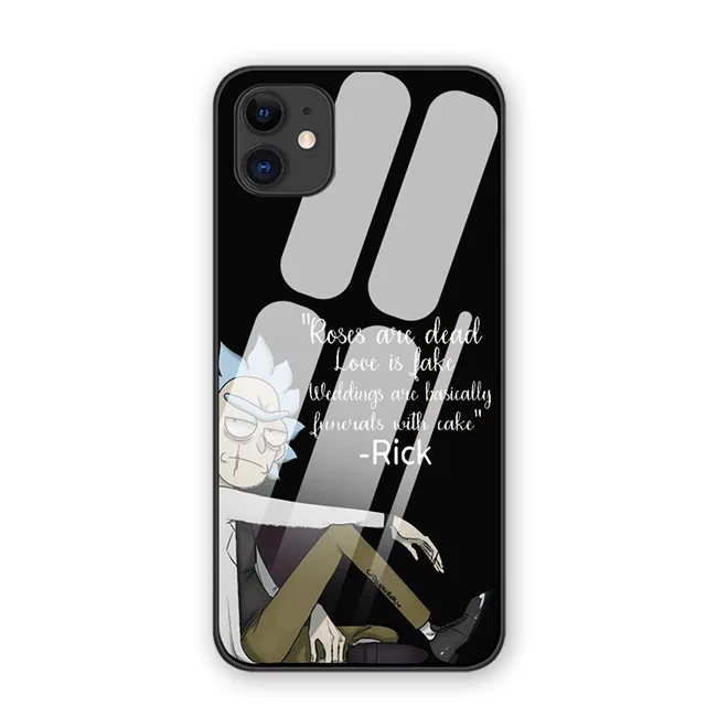 Новые чехлы Rick and Morty для iphone 7 8 6 6S Plus Роскошный чехол из закаленного стекла для телефона iphone 11 11Pro X XR XS MAX - Цвет: 7