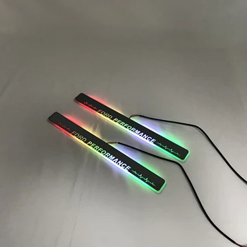 

Acrylic door sill plate strip with led decorative welcome light moving door scuff for ford performance