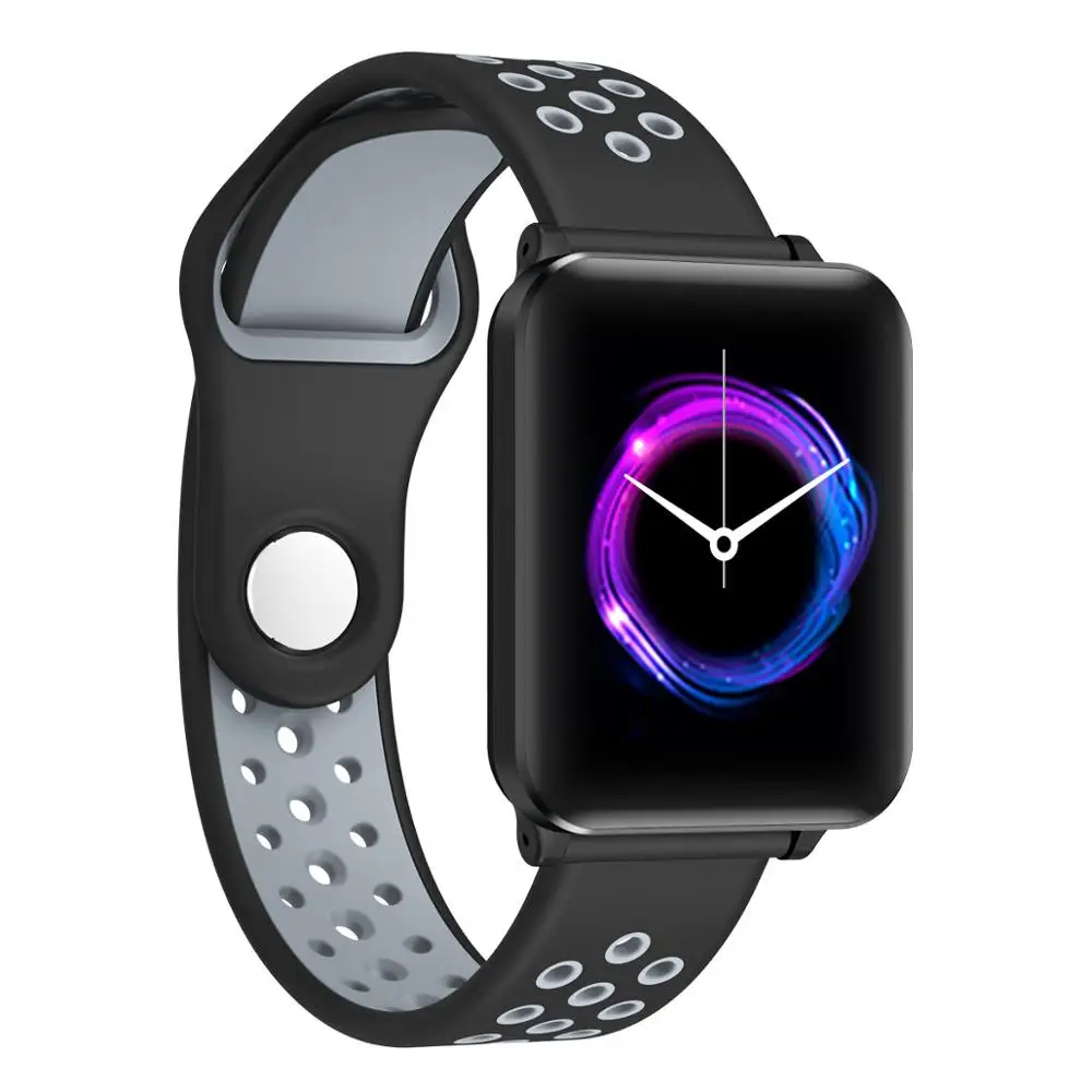 Серый Многофункциональные часы лица Smartwatch кровяное давление ip67 smartband водонепроницаемый спортивный фитнес-браслет pk xaomi Mi band4 - Цвет: Серый