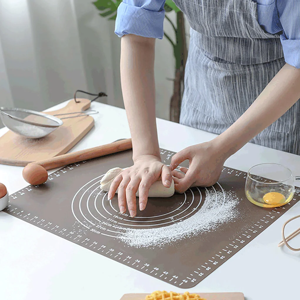 

Silicone Baking Mat With Scale Rolling Dough Pad Kneading Dough Mat Non Stick Pastry Sheet Oven Liner
