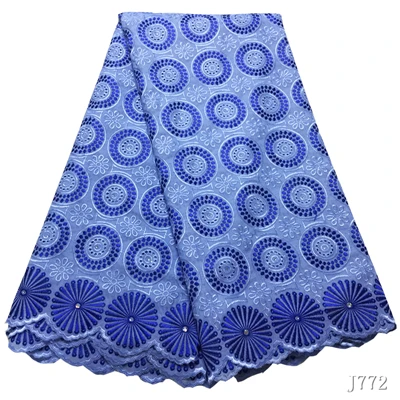As picture Африканская кружевная ткань Королевский Синий Швейцарский Vole Lace 5 ярдов порошок вышитая польская хлопковая кружевная ткань Женская ткань HA772 - Цвет: As picture