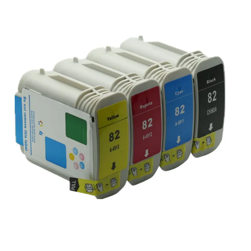 4PK Φ для HP 82BK 82C 82M 82Y Designjet 10ps 20ps 120nr 50ps 500 500ps 500Plus 510 800 800ps 815 815mfp|Чернильные картриджи|
