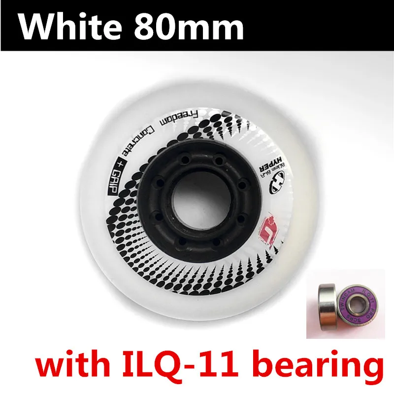 

8pcs Hyper+G Black White 84A 80mm Roller Rodas Patins Grip Concrete Inline Skating Wheel for SEBA HL HV High KSJ Igor 608 ILQ-11