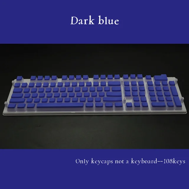 PBT OEM 108 Keys Pudding Keycaps For Cherry MX Switch Mechanical Keyboard RGB Gamer Keyboards Blue/Black/Brown/Black Switch Dark blue