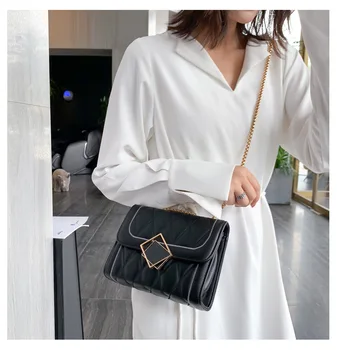 

2019 New Style Bag Women's Western Style Square Sling Bag Women's Fashion Rhombus Chain Crossbody Bag WOMEN'S Bag