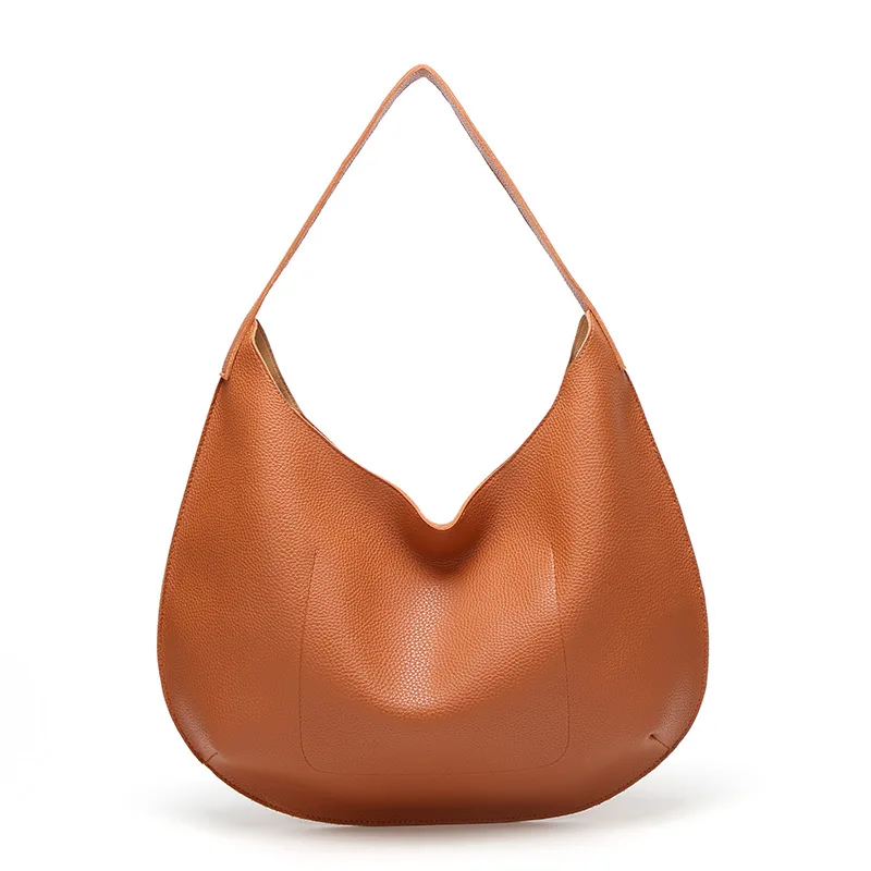 

Womens Tote Bags PU Casual Zipper Versatile Half Moon Cell Phone Pocket Ladies Hand Women Bag Fashion Designer Ladies Bag