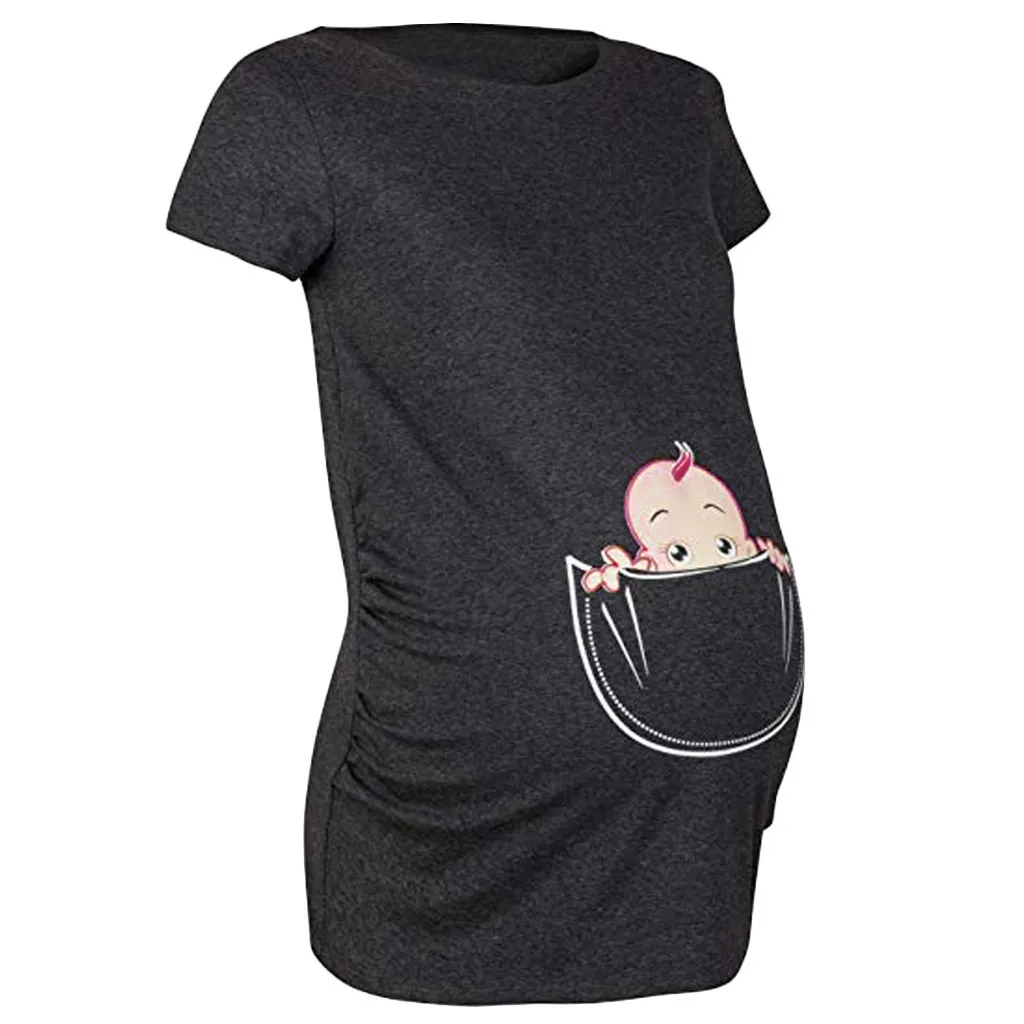 Wish, AliExpress, летняя одежда для беременных, футболка с короткими рукавами и круглым воротником