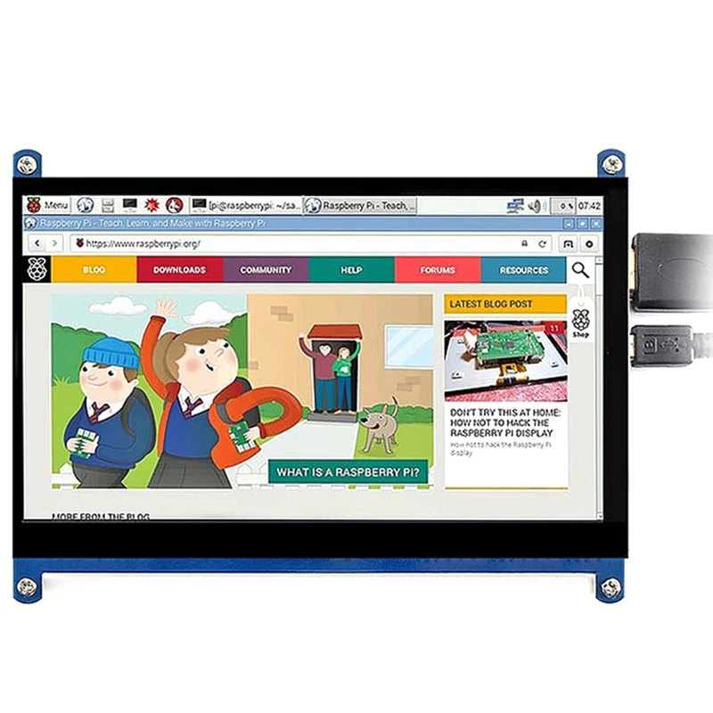 7 дюймов для Raspberry Pi 3 Model B+ ЖК-дисплей пресс-экран lcd 1024x600 HDMI TFT монитор+ Чехол-держатель для Raspberry Pi 3
