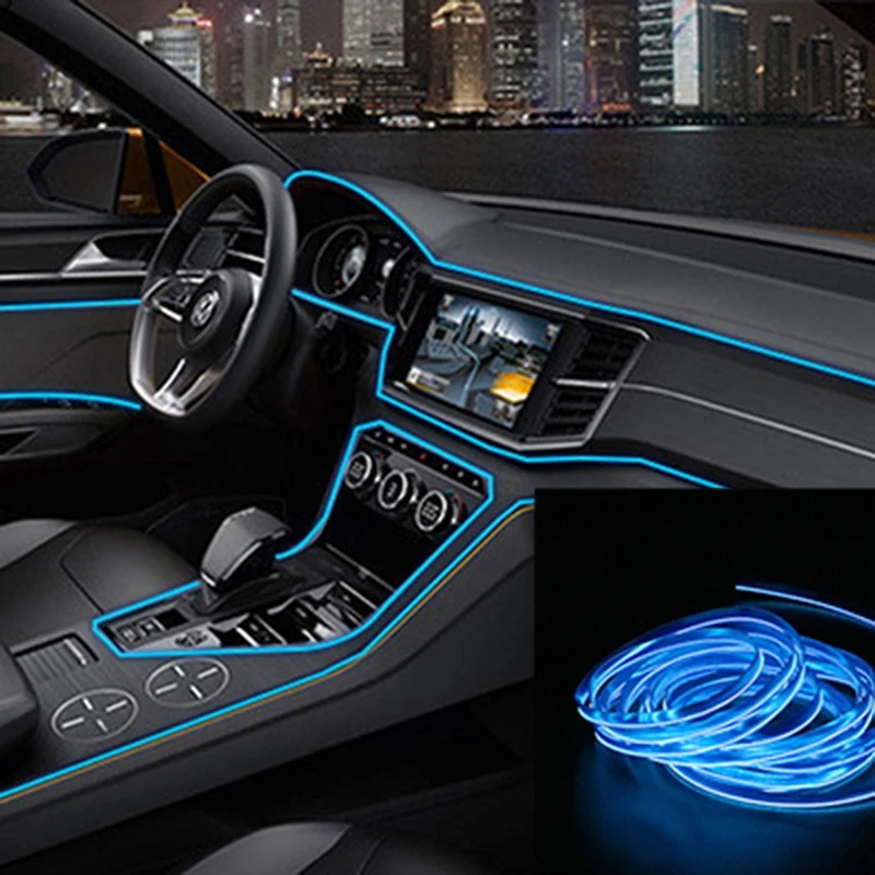 

Colorful Led Car Atmosphere Lights El Neon Wire Strip Light USB Atmosphere Diode For Auto Interior Diy Decorative Neon Lamp
