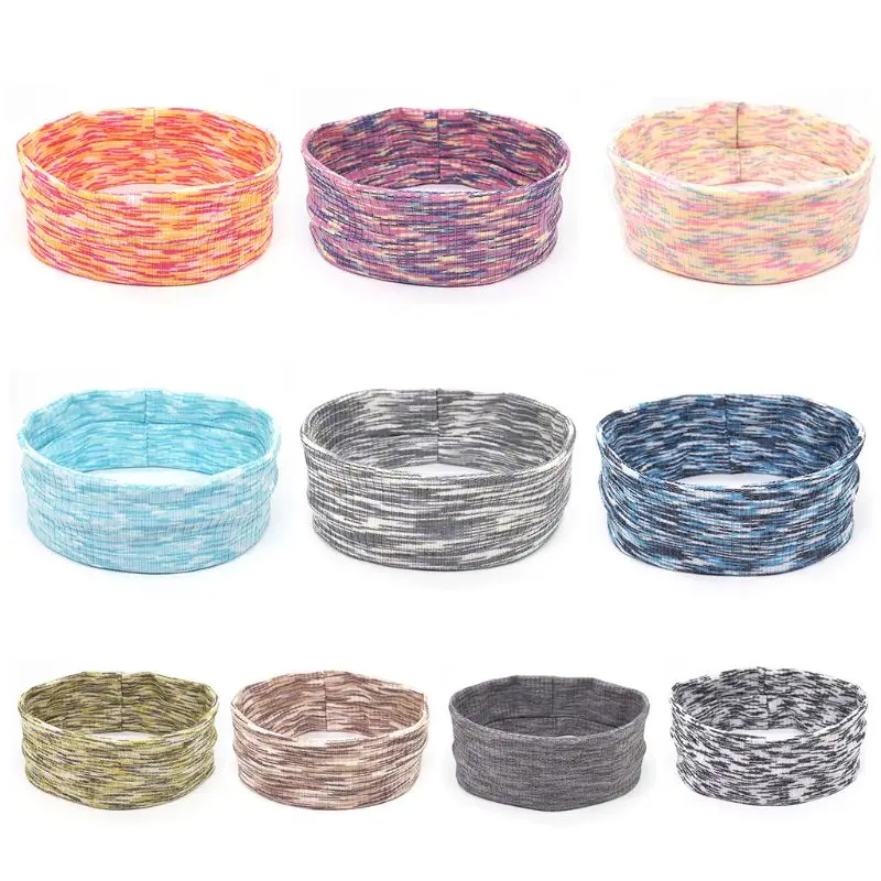 Спортивная широкая повязка для бега многоцветная эластичная резинка волос йоги|