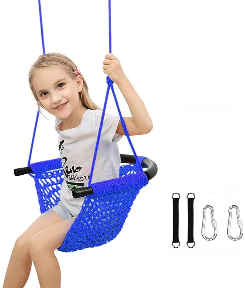 Kids Swing Duty Rope Play Secure Children Swing Set for Indoor/Outdoor Swing Seat Tree Heavy with Snap Hooks and Swing Straps