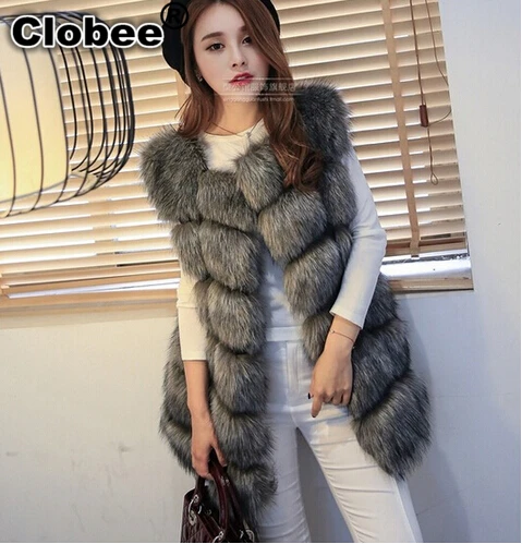 6XL 2019 Winter Fluffy Women Import Coat Fur Vest High-Grade Faux Fox Long Plus Size: S-XXXXL | Женская одежда