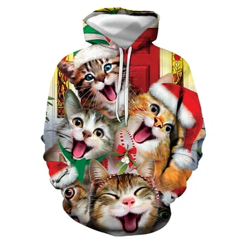 

Christmas gift series cute style men and women 3D hoodie autumn and winter sweatshirt casual warm jacket brand direct sales