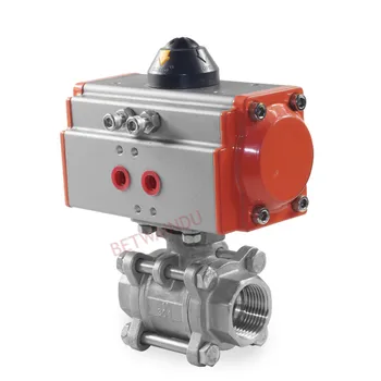 

3 Piece Air Control Pneumatic Ball Valve 1/2" BSP 304 Stainless Steel Ball Valve Double Action Actuator NPT/BSP Thread