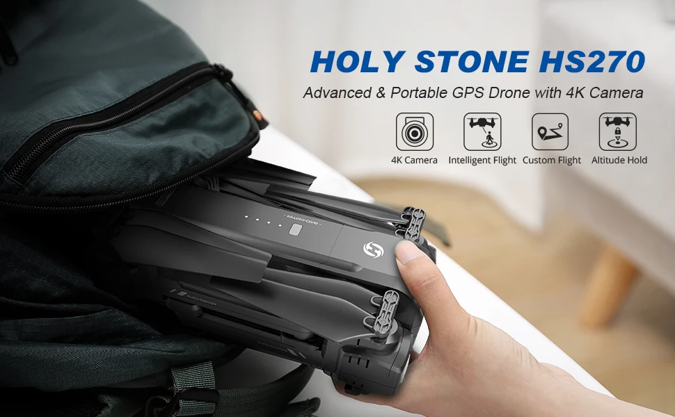 Holy Stone HS270 Радиоуправляемый Дрон 4K gps 5G камера Профессиональная 400M WIFi FPV 120 ° Tapfly gps Follow Me Радиоуправляемый Дрон Квадрокоптер