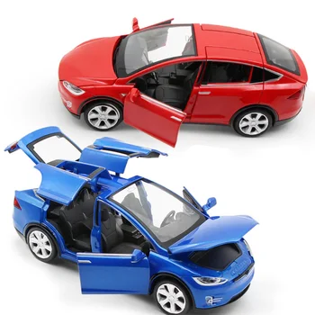 

1:32 Tesla Model X Alloy Car Model Diecasts Toy Pull Back Vehicles Kids Toys with Sound Light For Children Gifts Boy Toy
