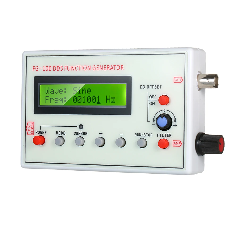 1HZ-500KHZ FG-100 DDS Signal Generator Sine Triangle Square Sawtooth ECG Noise Output Frequency Meter Source Module | Инструменты