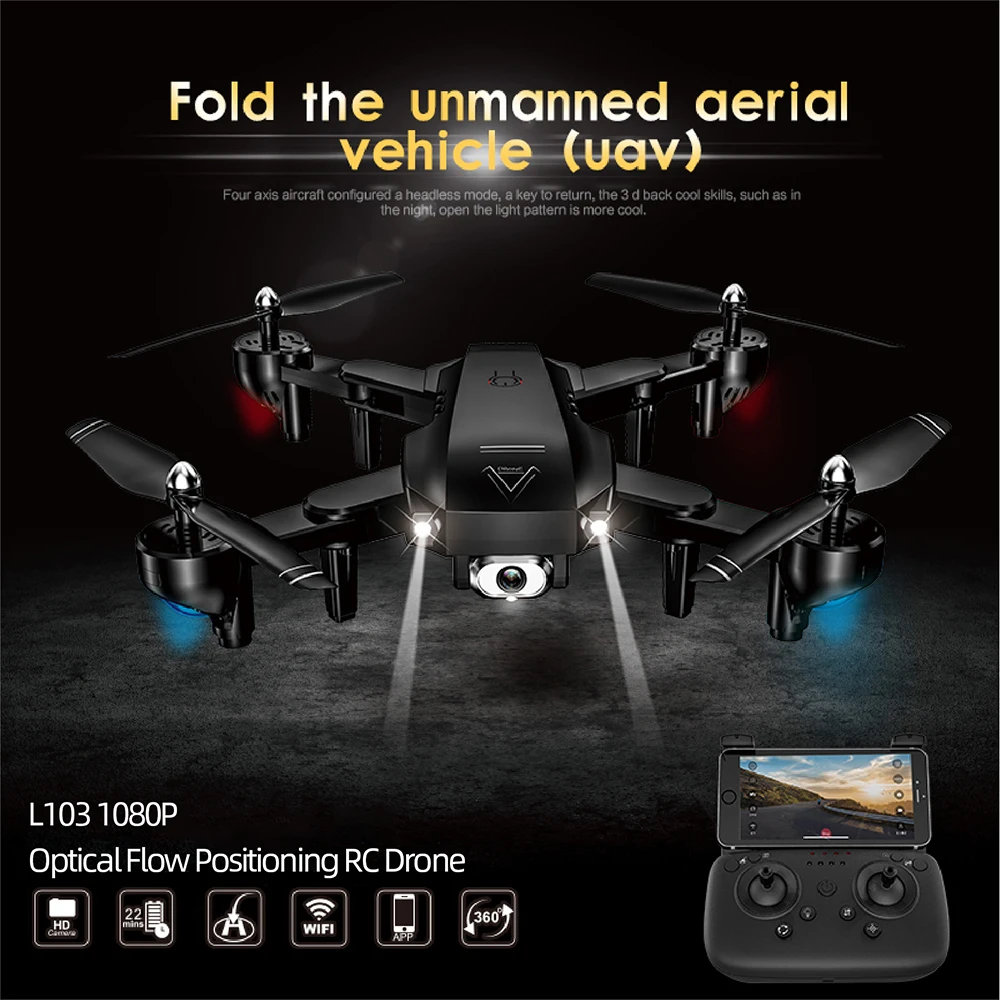 4K L103 Rc вертолеты камера Wi-Fi Fpv Дрон GPS Дрон высота удержания 2,4g оптический поток положение Дрон камера Rc игрушки для детей