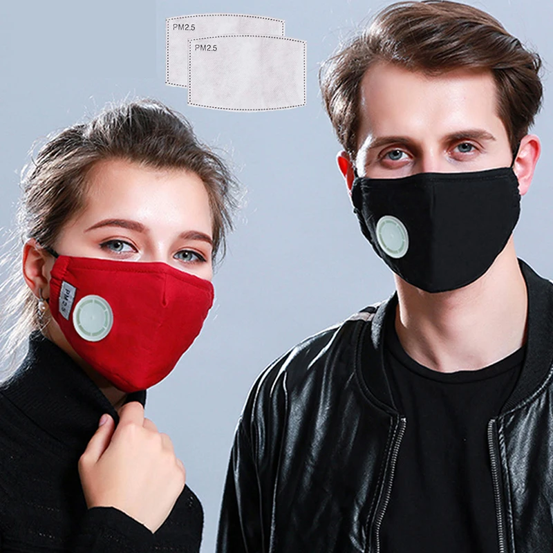 

Unisex Cotton Breath Valve PM2.5 Mouth Mask Anti-Dust Face Mask Cloth Activated Carbon Filter N95 Face Mask Disposable Masks