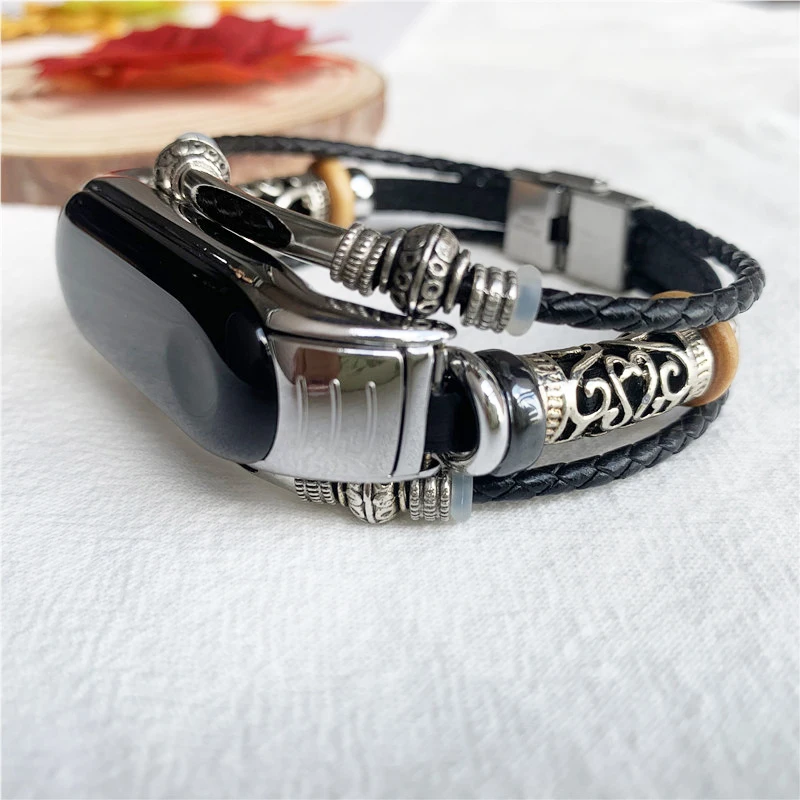 

Leather Strap For xiaomi mi band 4 bracelet Diy decoration folk-custom mi band 4 nfc for mi band 4 bracelet xiaomi mi band 3